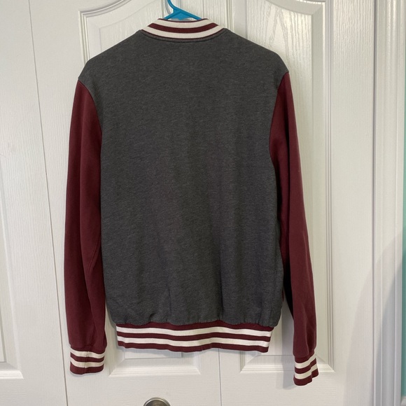 EUC jersey knit jacket varsity style from Arizona. Size small burgundy/gray - Picture 4 of 4